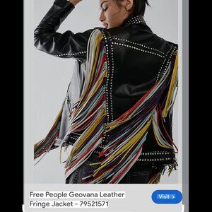 ISO Free People Geovana Leather Fringe Jacket